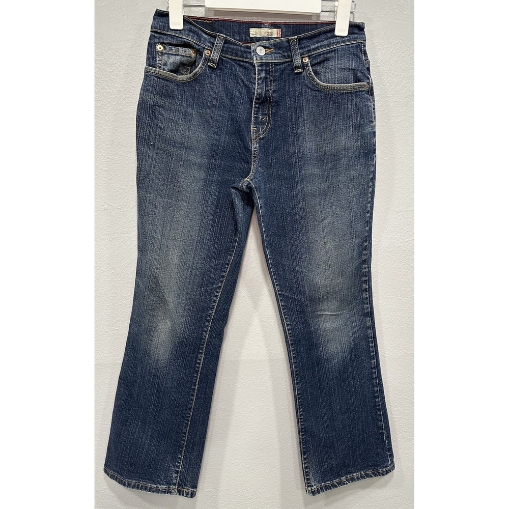 Levis 550 Jeans Women's Size 10P Dark Blue Relaxed Boot Cut 5 Pockets Y2K